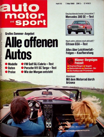 Deckblatt Auto Motor und Sport (10/1980)